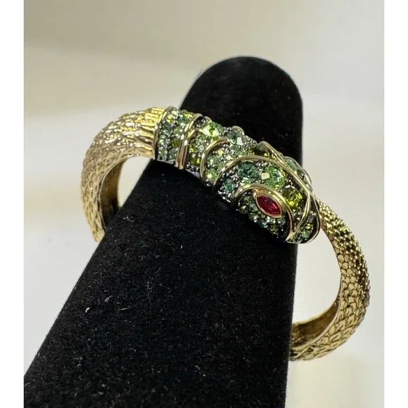 KJL Kenneth Jay Lane Jeweled Snake Serpent Bracelet SET Box Papers 1990s Vintage - Picture 3 of 16